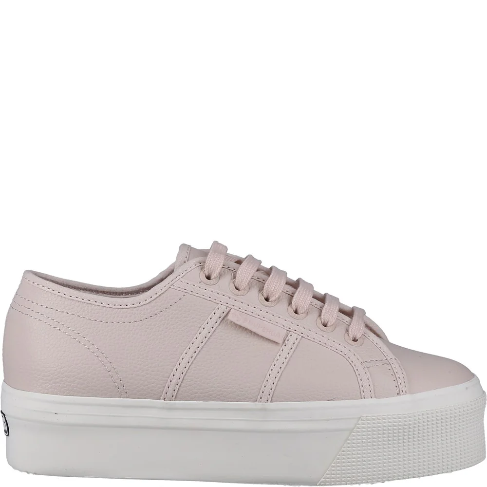 Superga 2790 Tumbled Leather Trainer - Image 4
