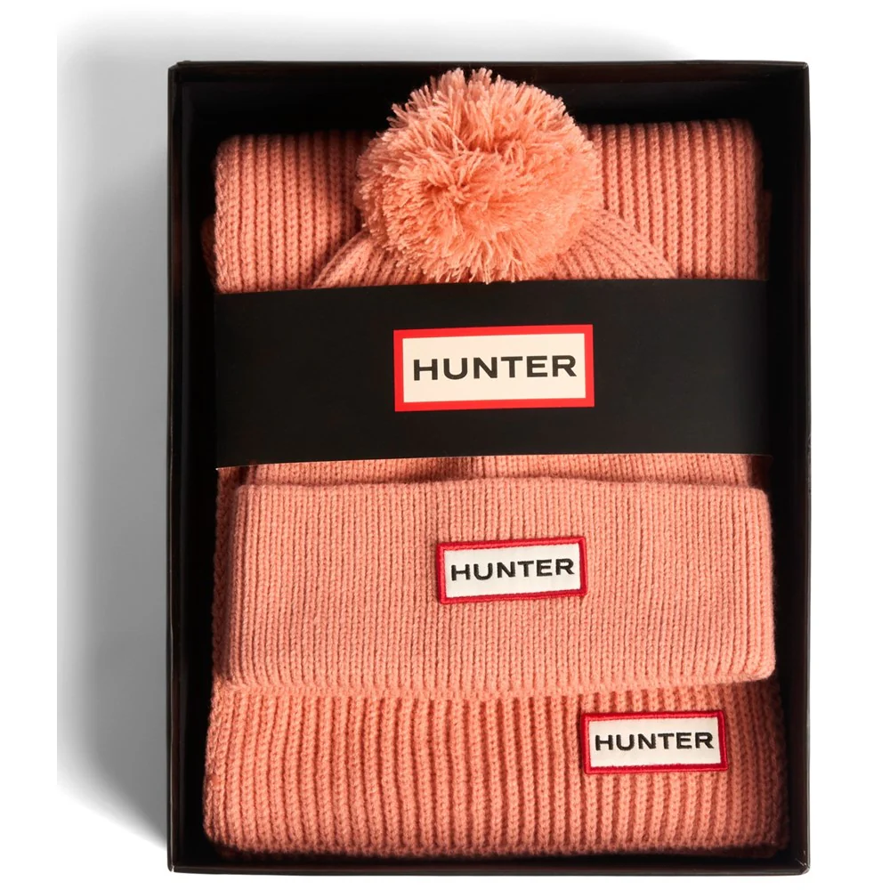 Hunter Arrinay Ribbed Pom Beanie/Scarf Box Set
