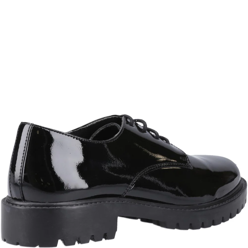 Hush Puppies Aubrey Lace Up Patent Junior School Shoes - Image 2
