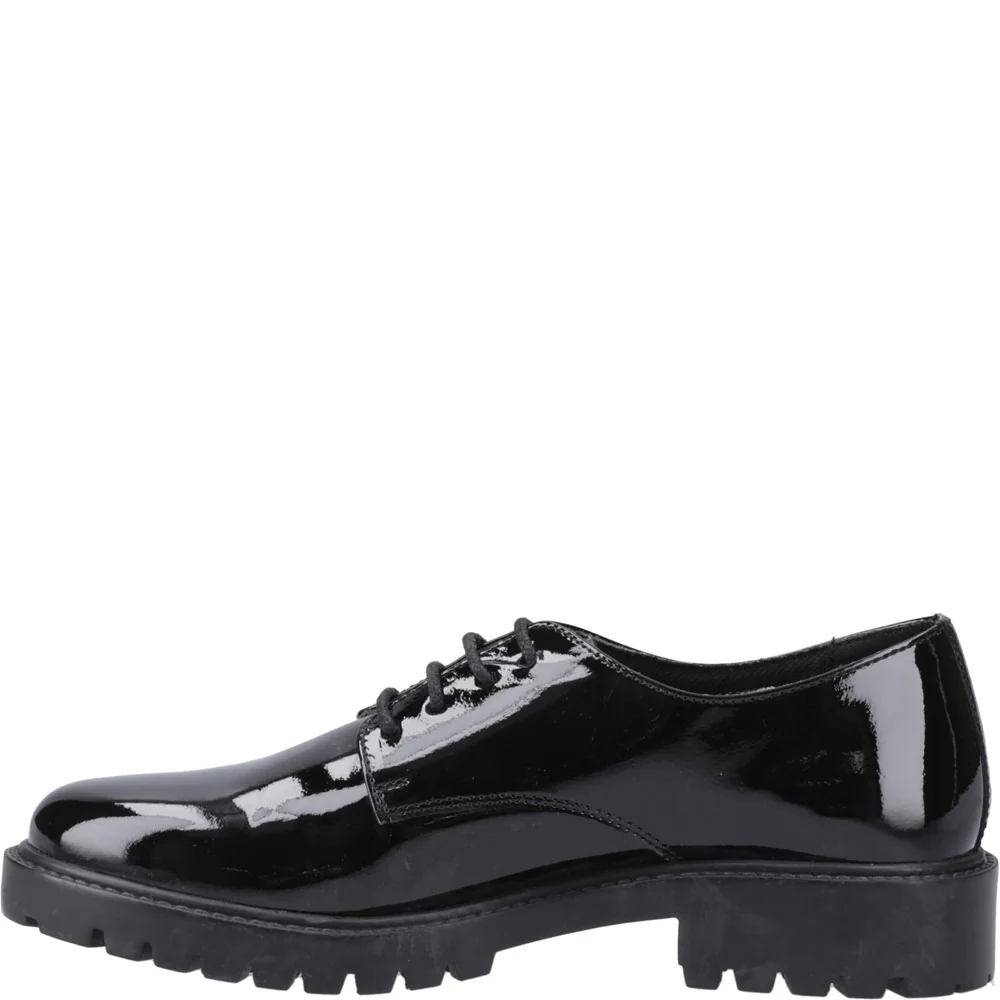 Hush Puppies Aubrey Lace Up Patent Junior School Shoes - Image 4