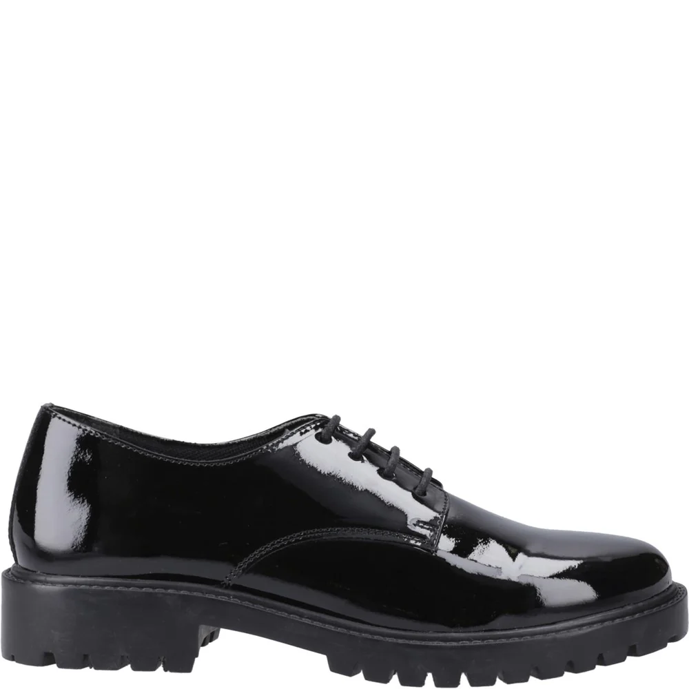 Hush Puppies Aubrey Lace Up Patent Junior School Shoes - Image 5