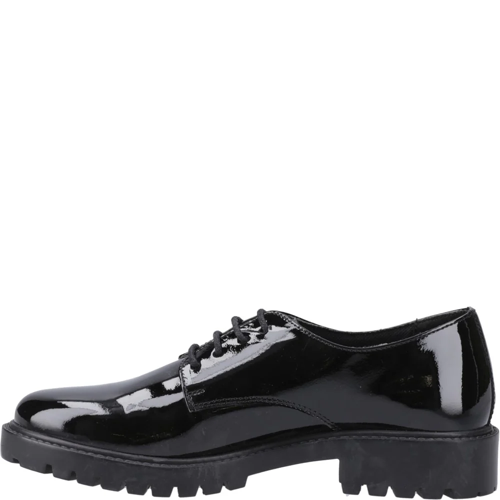 Hush Puppies Aubrey Lace Up Patent Senior School Shoes - Image 4