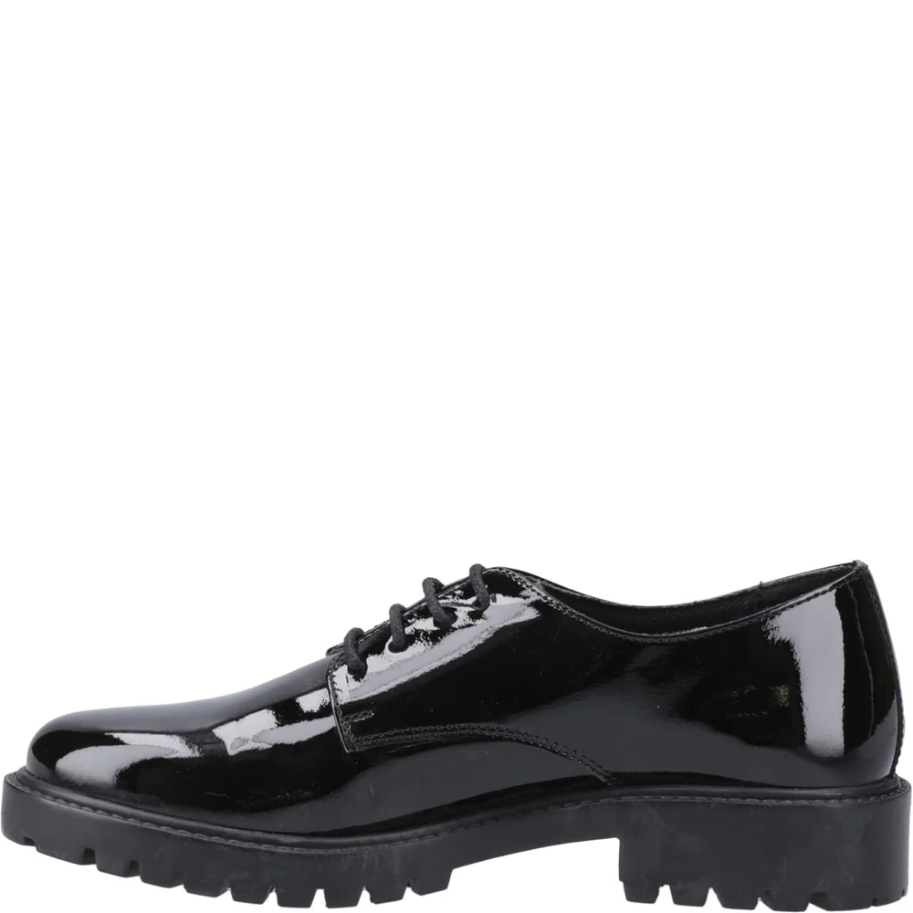 Hush Puppies Aubrey Lace Up Patent XL Senior School Shoes - Image 4