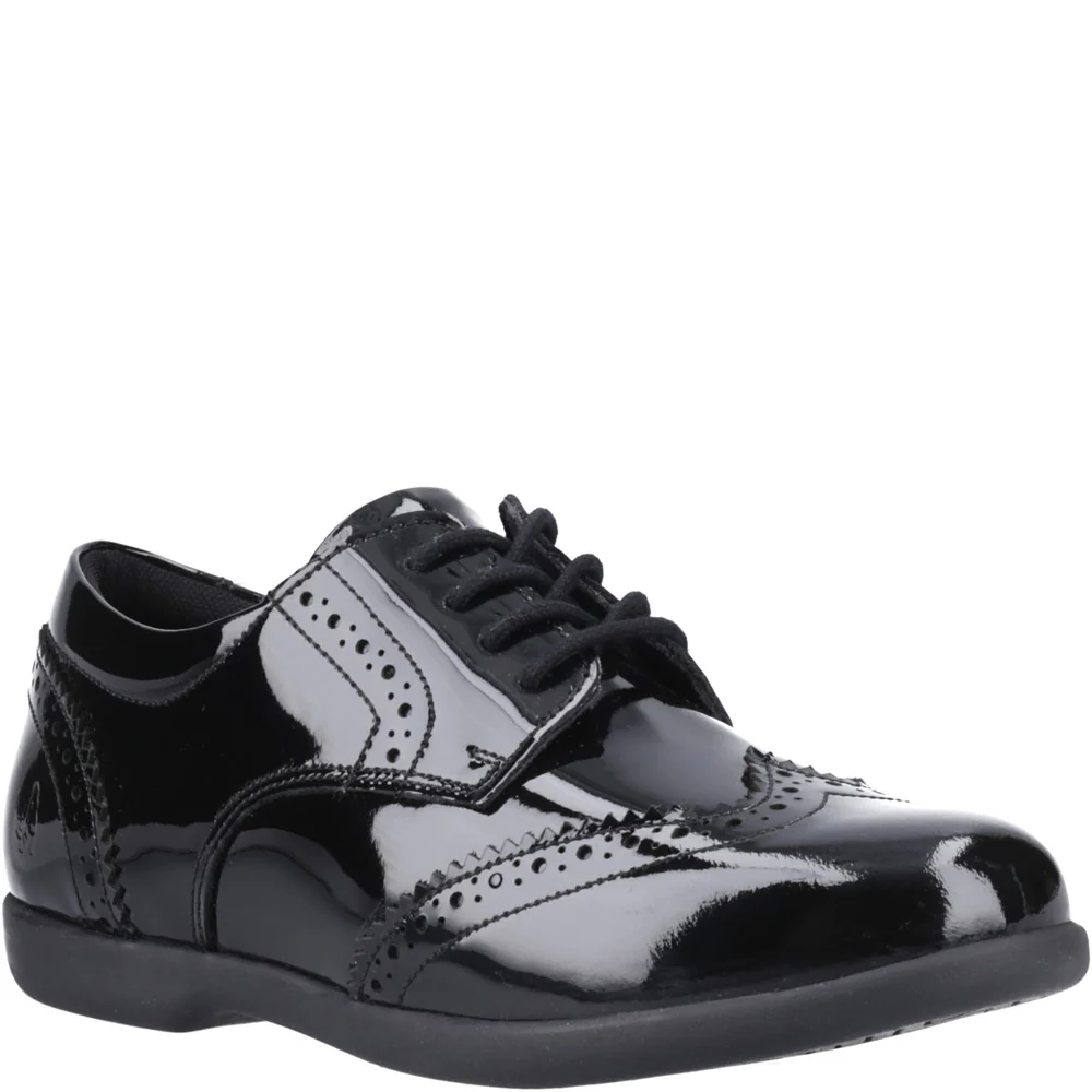 Hush Puppies Bridget Patent Senior School Shoes Size 6