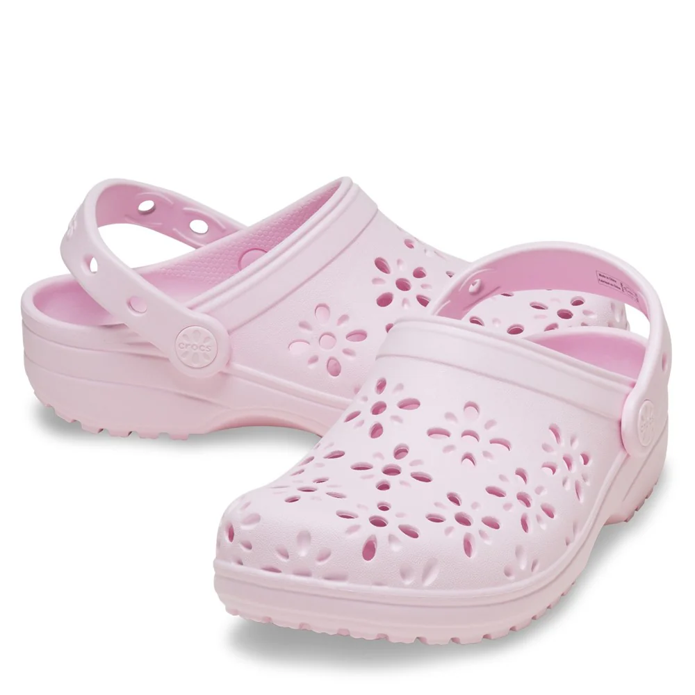 Crocs Kids Classic Floral Cut Out Clog - Image 3