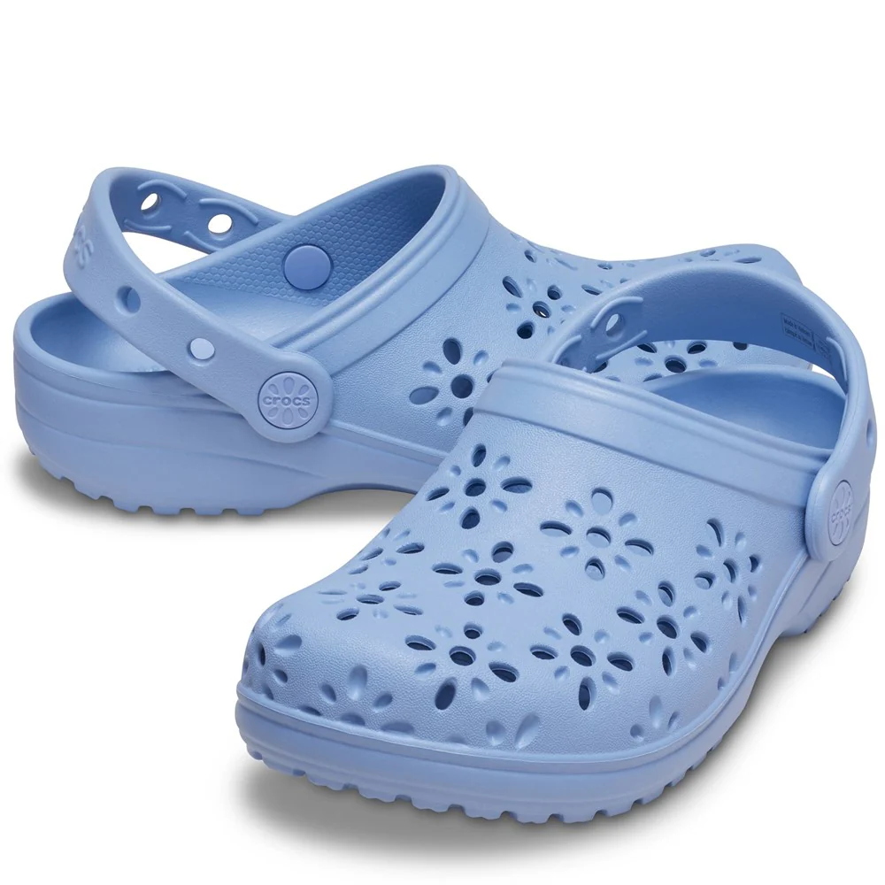 Crocs Kids Classic Floral Cut Out Clog - Image 3