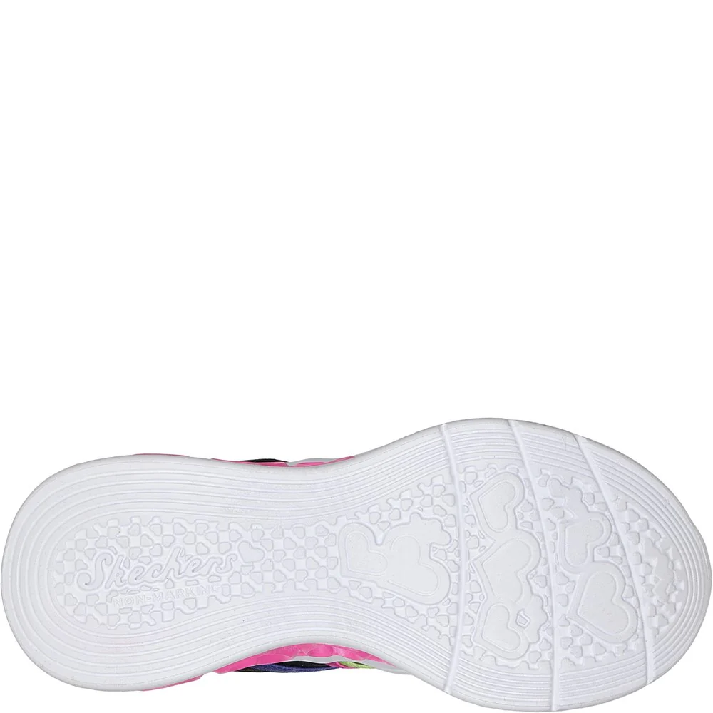 Skechers Flutter Heart Lights - Rainbow Bestie Shoe - Image 2