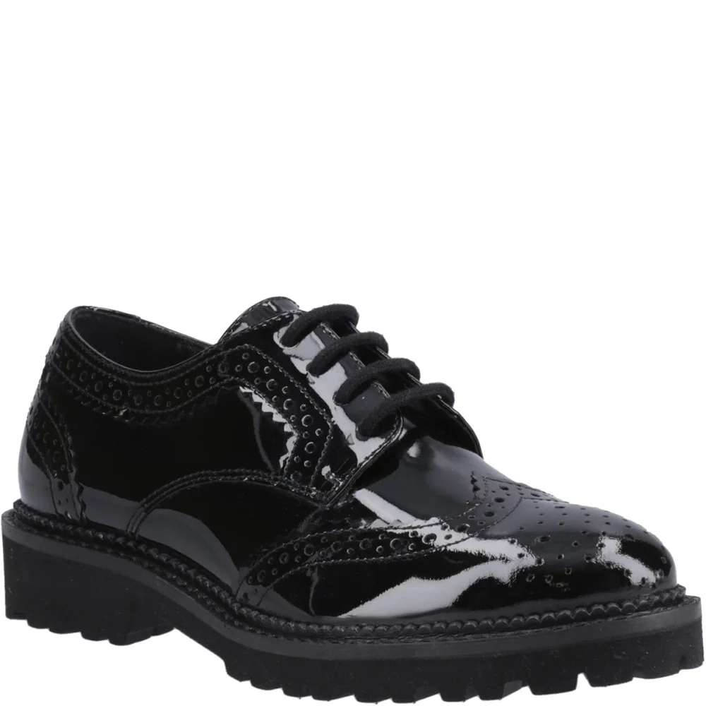 Hush Puppies Gabi Lace Up Patent Senior School Shoes