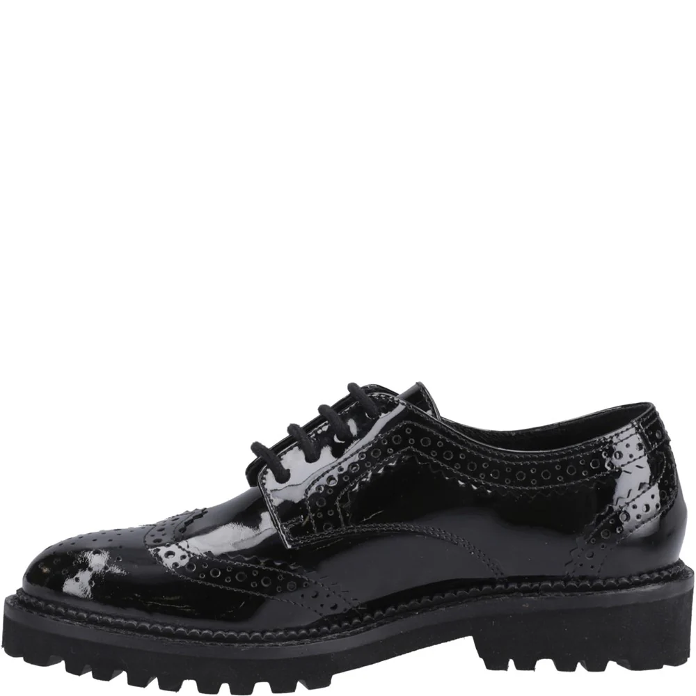Hush Puppies Gabi Lace Up Patent Senior School Shoes - Image 4