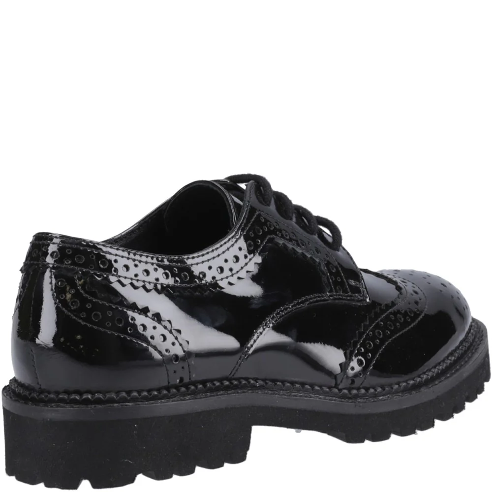 Hush Puppies Gabi Lace Up Patent XL Senior School Shoes - Image 2