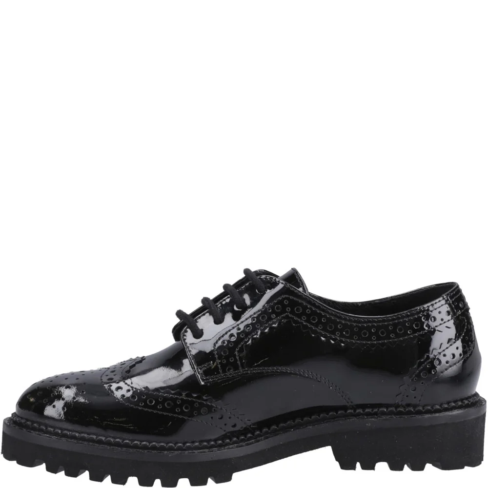 Hush Puppies Gabi Lace Up Patent XL Senior School Shoes - Image 4