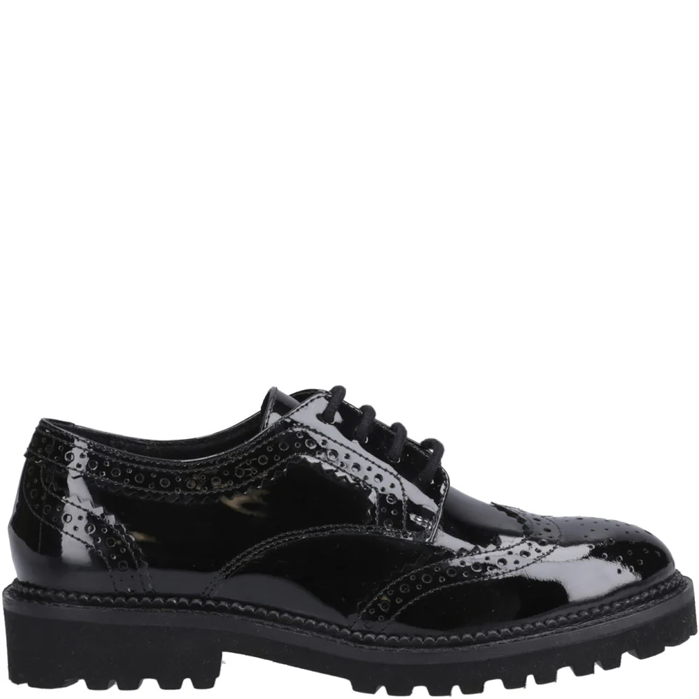 Hush Puppies Gabi Lace Up Patent XL Senior School Shoes - Image 5