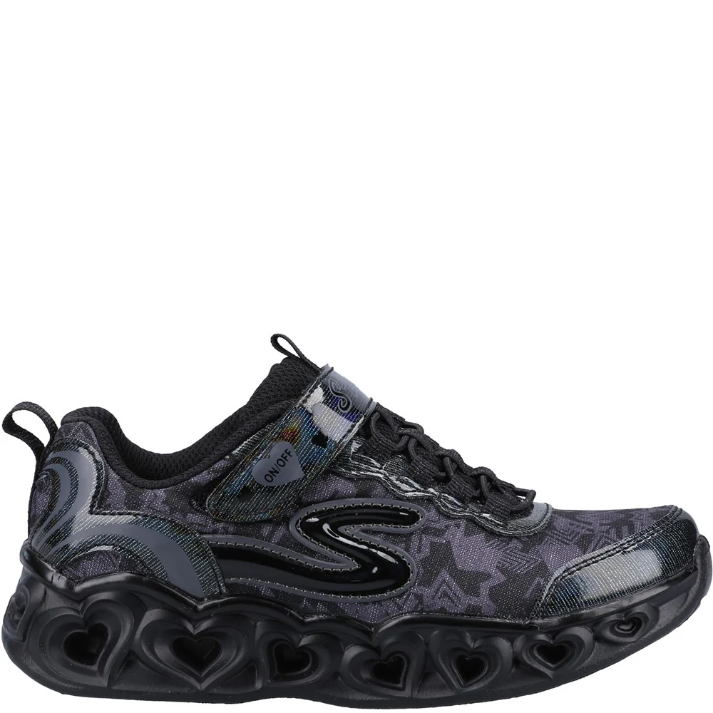 Skechers Heart Lights Graphic Gore & Strap Lighted Heart Midsole Trainer - Image 4