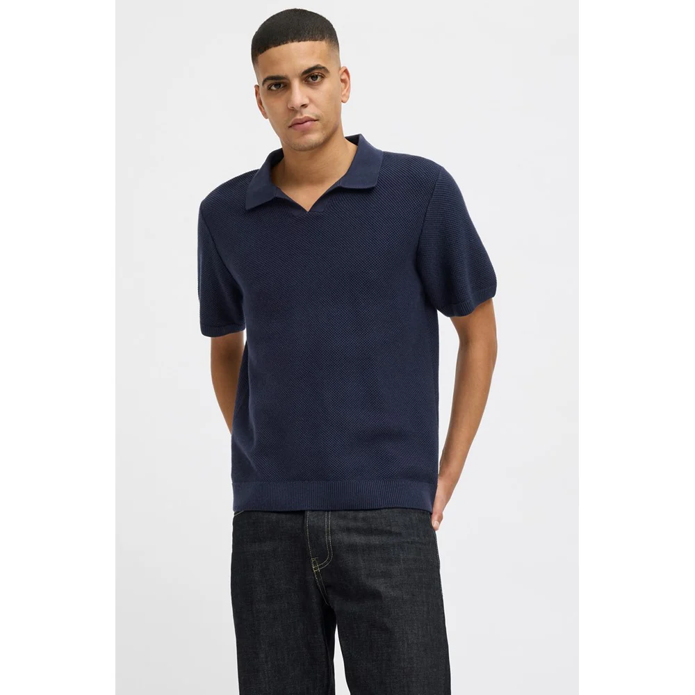 Jack & Jones Premium split neck knitted polo