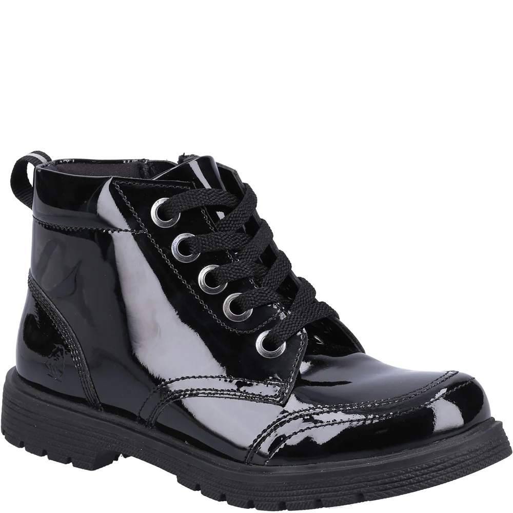 Hush Puppies Jolie Patent Junior School Boots