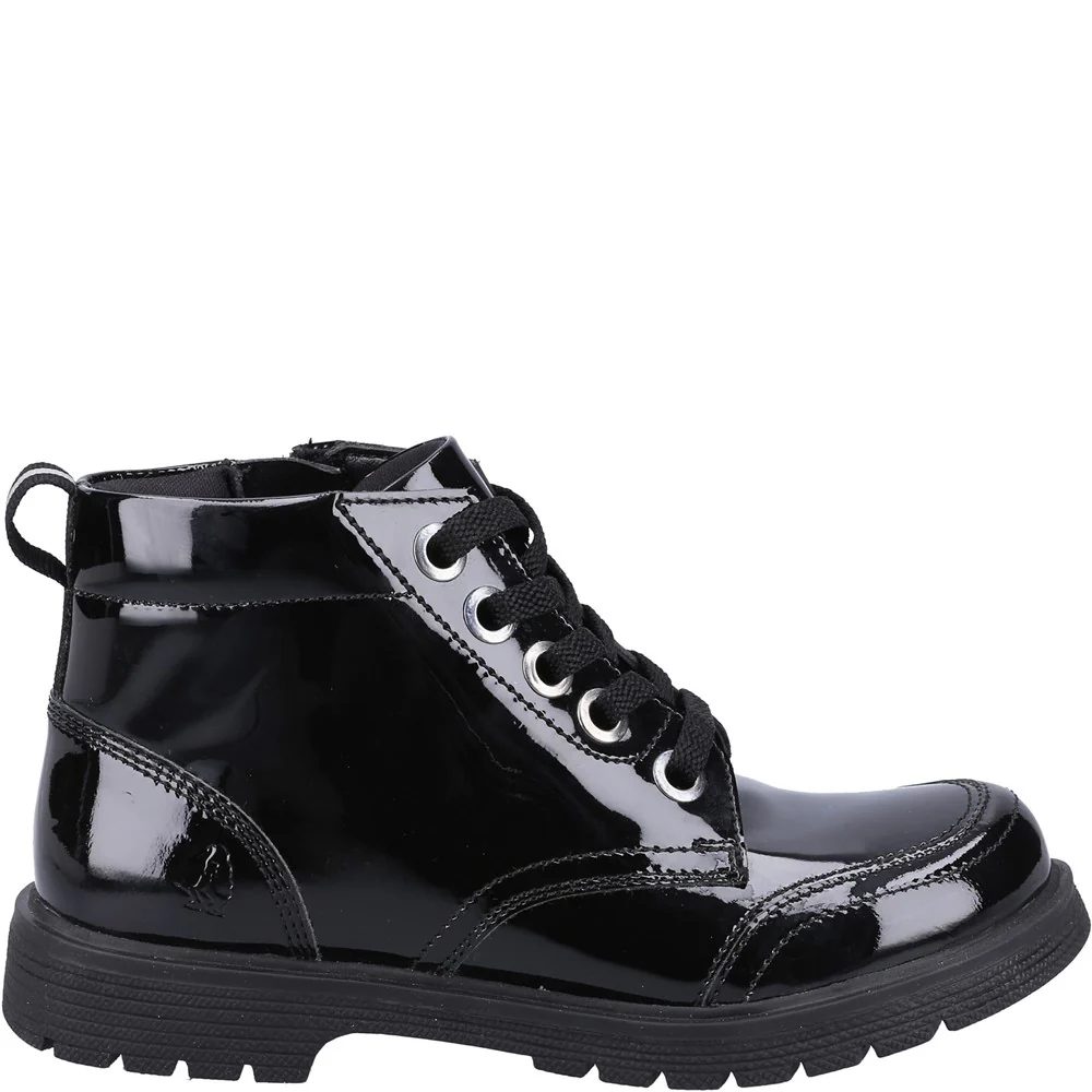 Hush Puppies Jolie Patent Junior School Boots - Image 4
