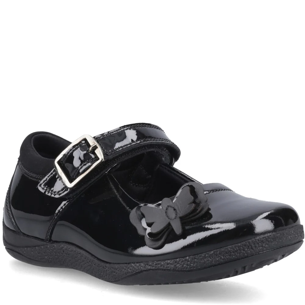 Hush Puppies Julie Ballerina Patent Junior School Shoes