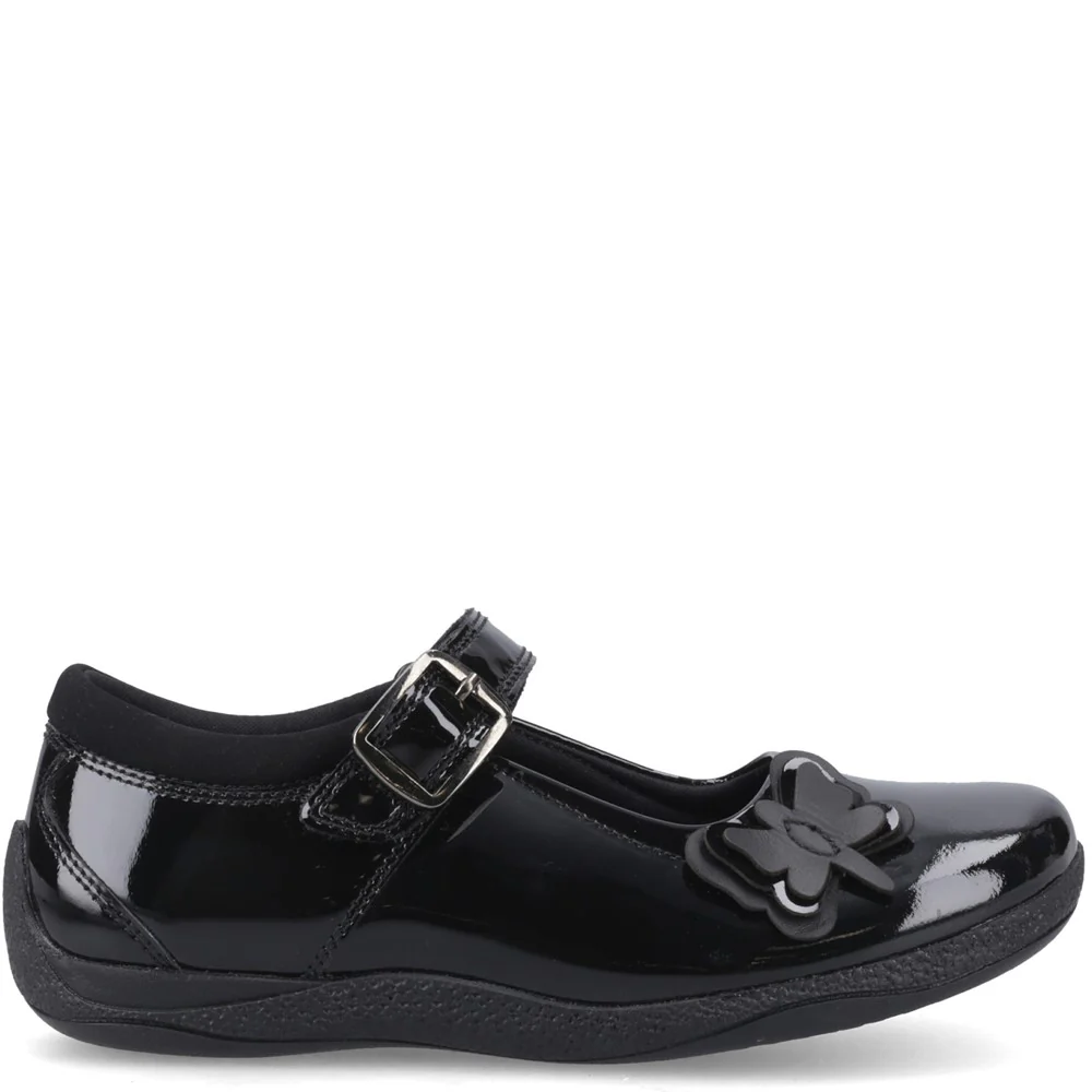 Hush Puppies Julie Ballerina Patent Junior School Shoes - Image 5