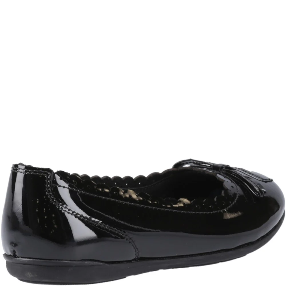 Hush Puppies Lillie Ballerina Patent Junior School Shoes - Image 2