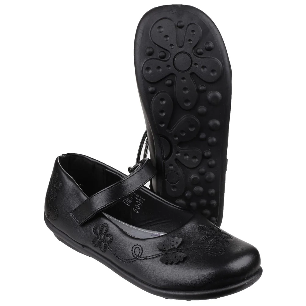 US Brass Primrose Touch Fastening Bar Infant School Shoes - Image 3